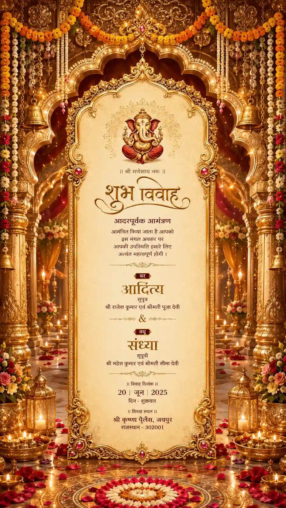 Vertical Wedding Card Mast 05